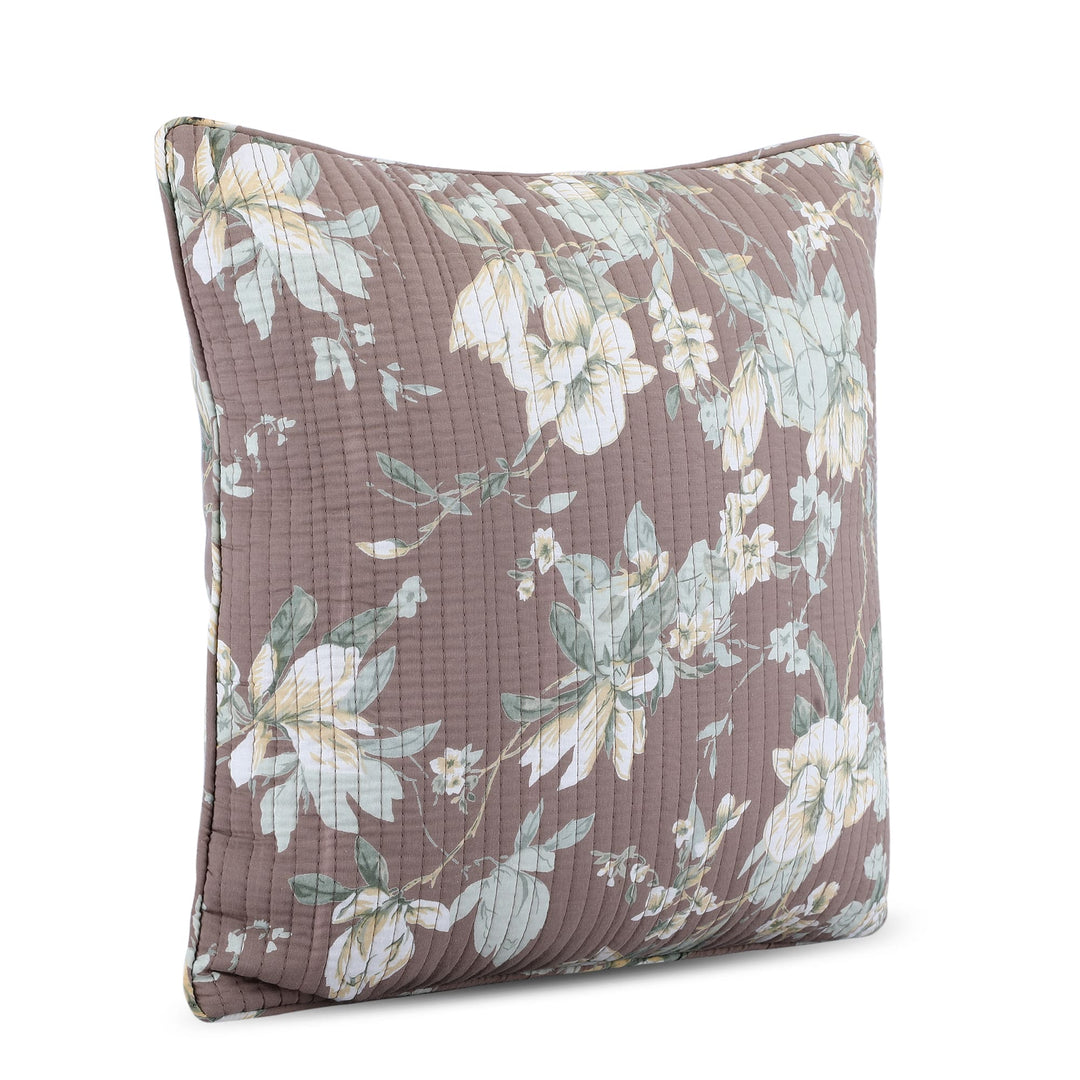 Quilted Floral 100% Cotton Cushion Covers - 135 (16 X 16 Inches)