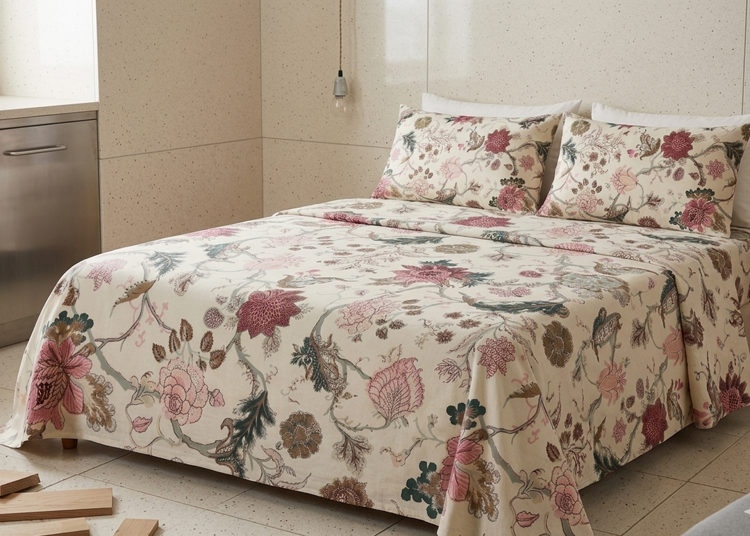 Gulnaar Royale King Size(108 x 108 Inches) Bedsheet (Maroon)- 120
