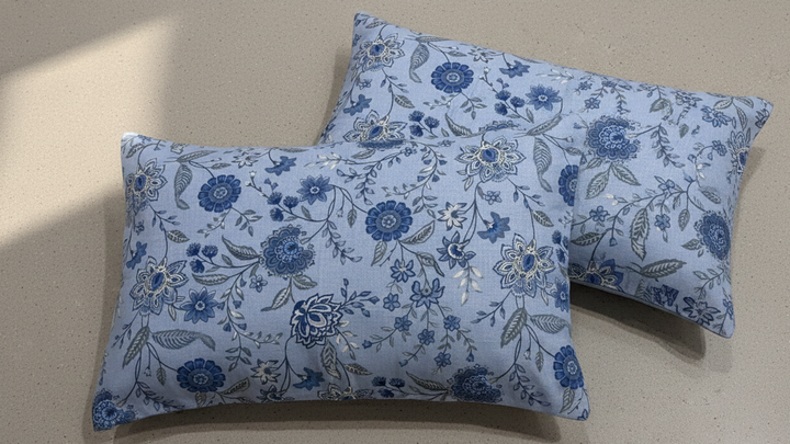 Gulnaar Royale King Size (108 x 108 Inches)Bedsheet (Blue)- 124