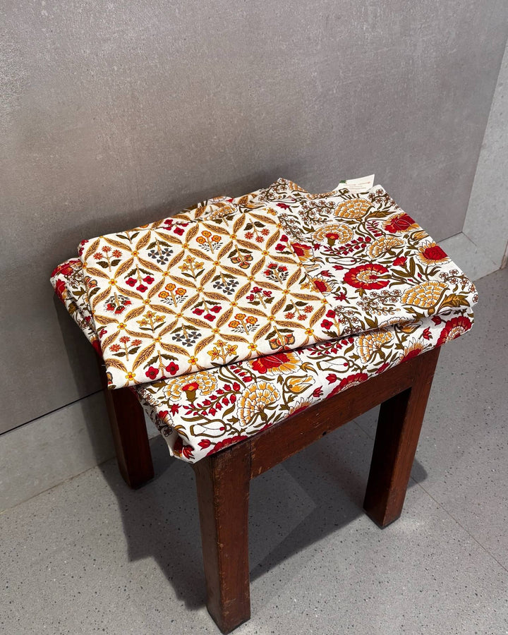 Gulnaar Edit King Size(108 x 108 Inches) Bedsheet (Red)- 125