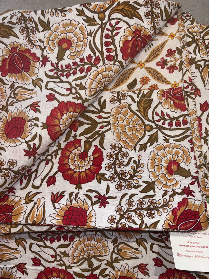Gulnaar Edit King Size(108 x 108 Inches) Bedsheet (Red)- 125
