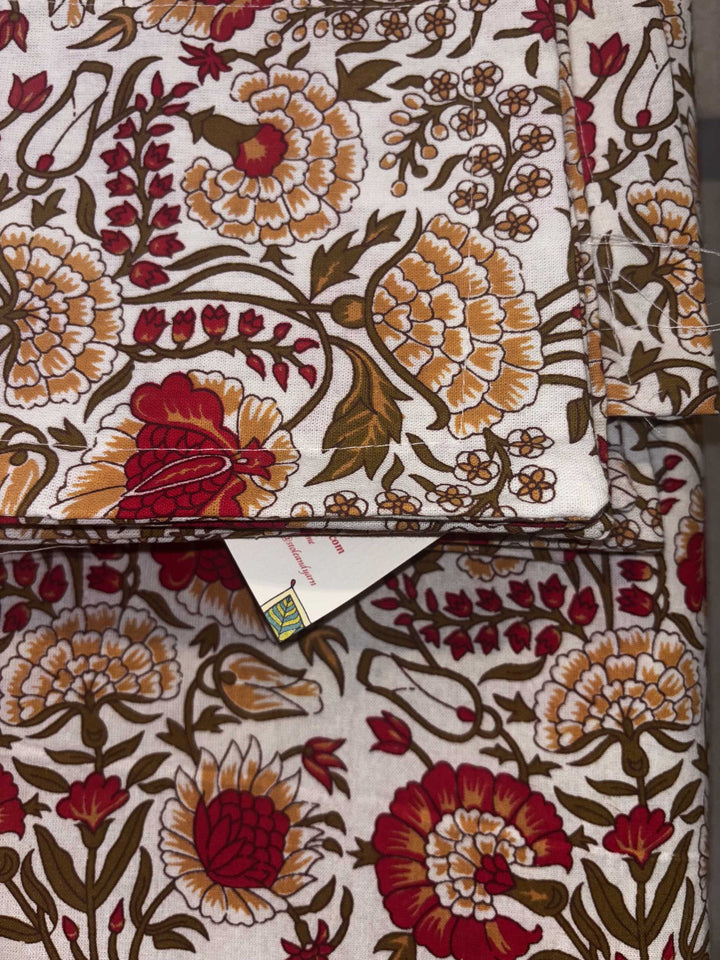 Gulnaar Edit King Size(108 x 108 Inches) Bedsheet (Red)- 125