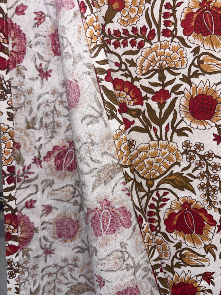 Gulnaar Edit King Size(108 x 108 Inches) Bedsheet (Red)- 125