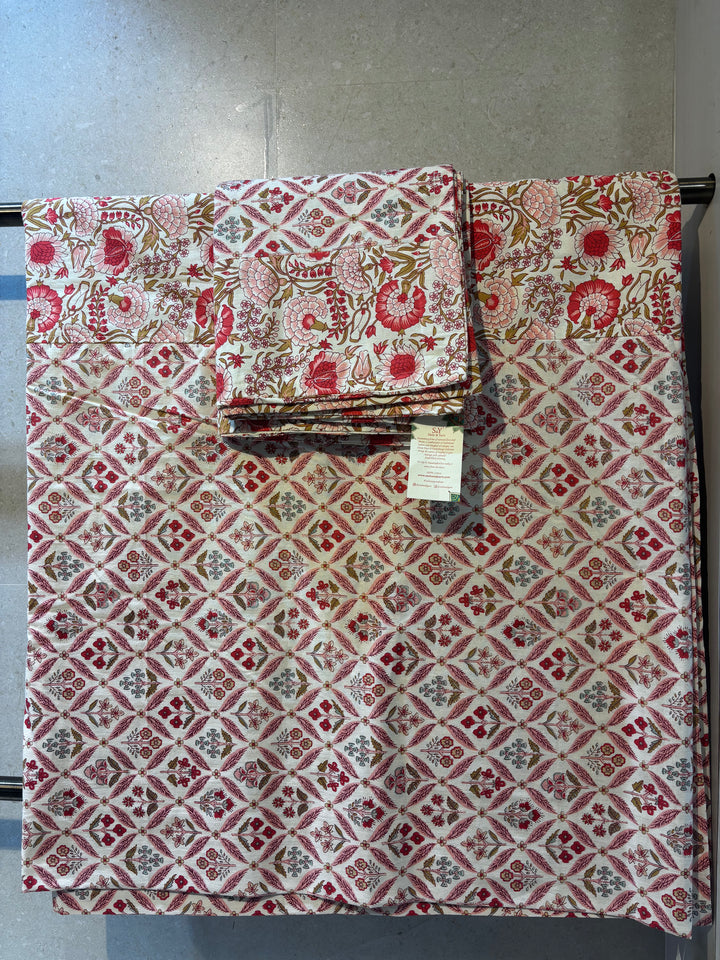 Gulnaar Edit King Size(108 x 108 Inches) Bedsheet (Red)- 126
