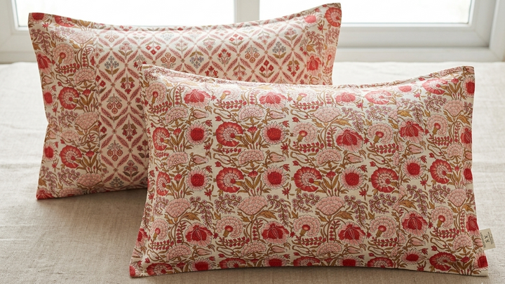 Gulnaar Edit King Size(108 x 108 Inches) Bedsheet (Red)- 126