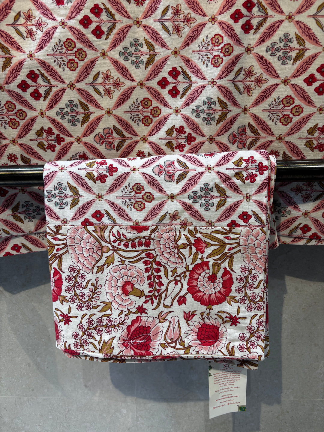 Gulnaar Edit King Size(108 x 108 Inches) Bedsheet (Red)- 126