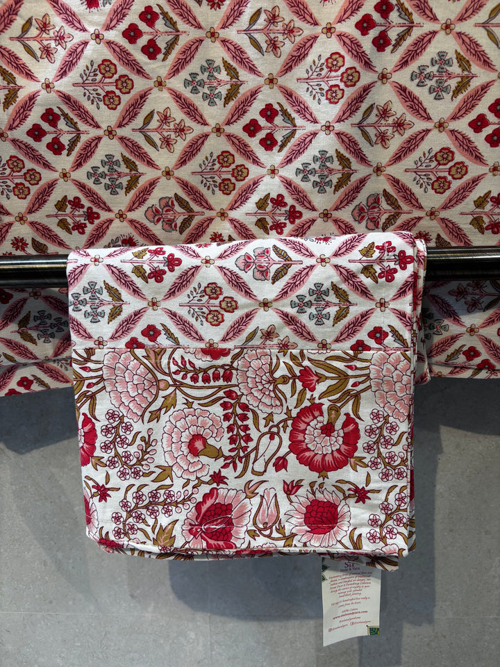 Gulnaar Edit King Size(108 x 108 Inches) Bedsheet (Red)- 126