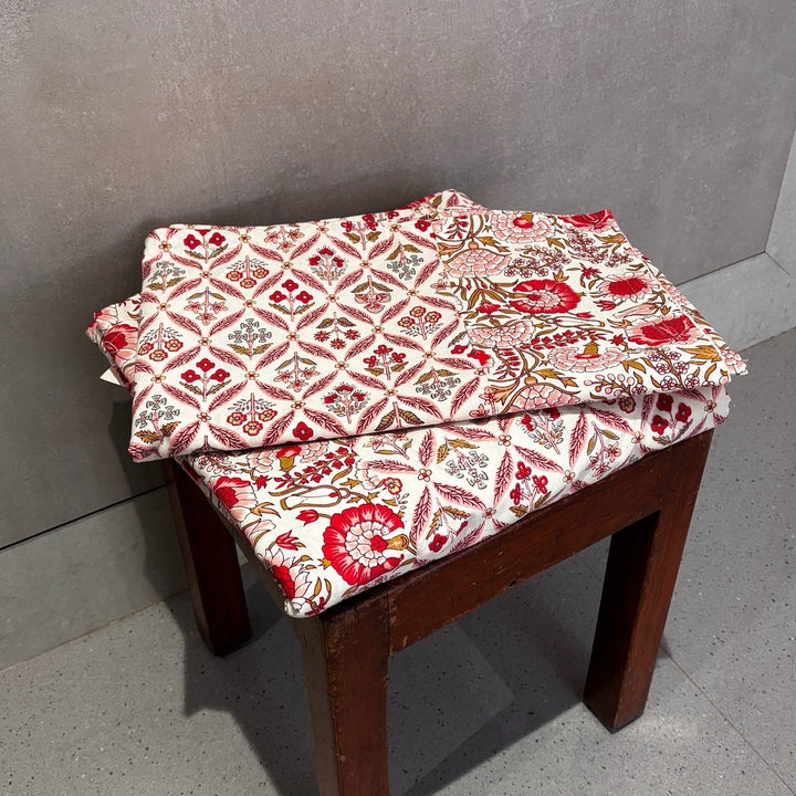 Gulnaar Edit King Size(108 x 108 Inches) Bedsheet (Red)- 126