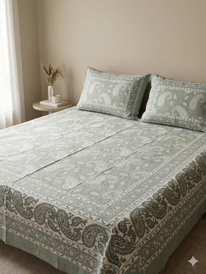Gulnaar Royale King Size(108 x 108 Inches) Bedsheet (Grey)- 130