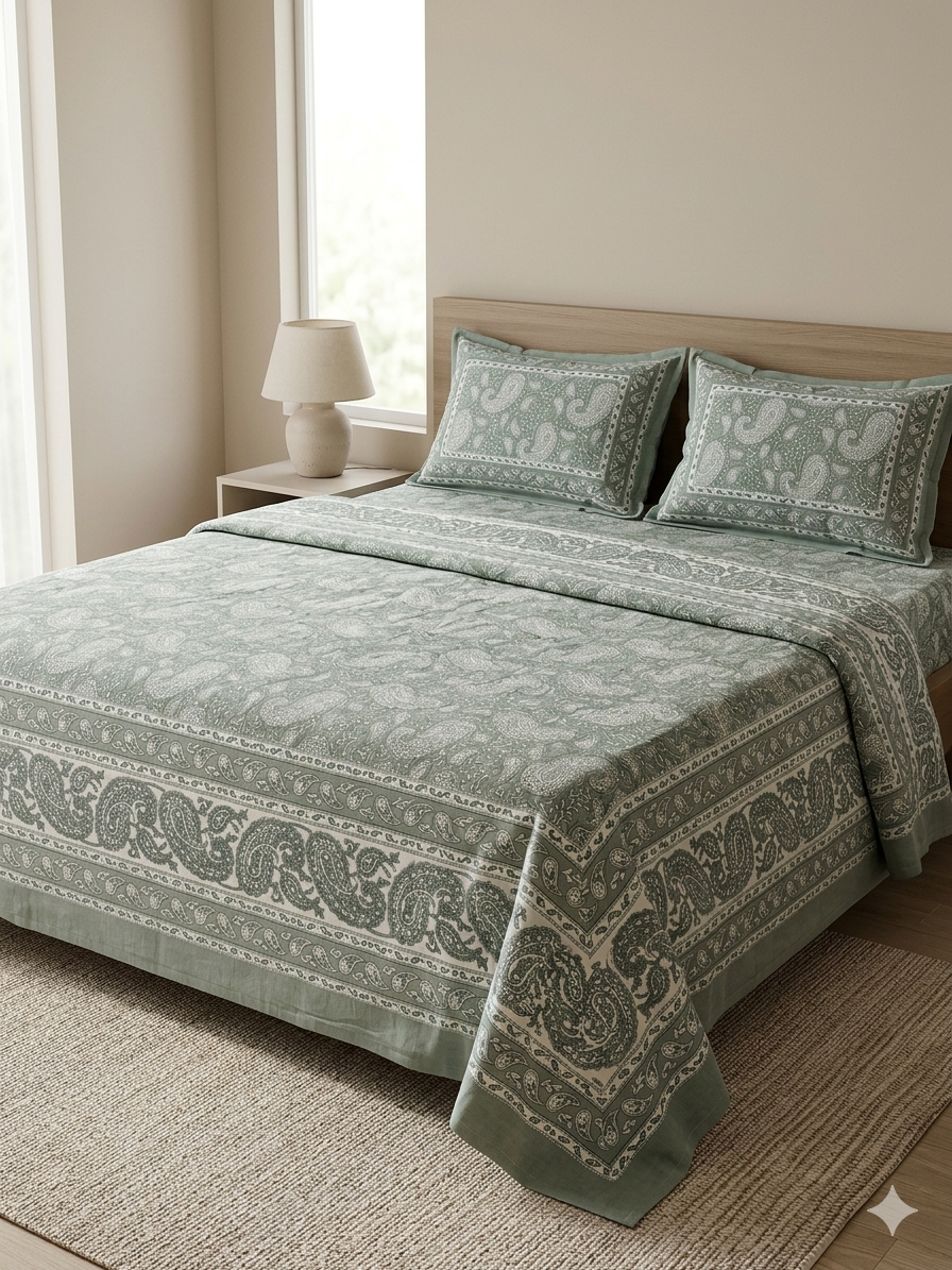 Gulnaar Royale King Size(108 x 108 Inches) Bedsheet (Grey)- 130