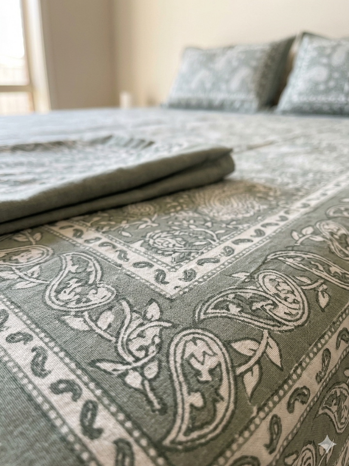Gulnaar Royale King Size(108 x 108 Inches) Bedsheet (Grey)- 130