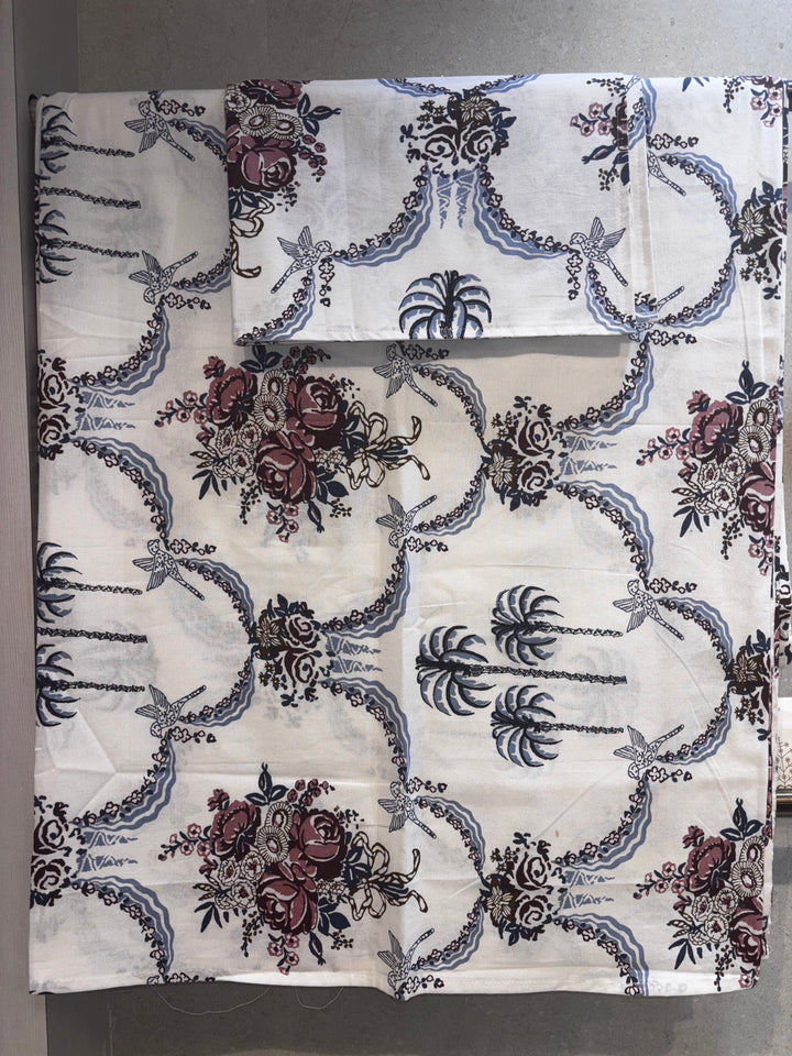 Gulnaar Royale King Size (108 x 108 Inches)Bedsheet (Blue)- 133