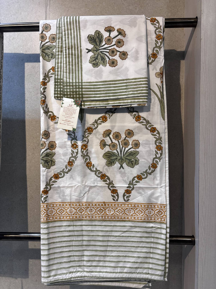 Gulnaar Edit Luxury King Size (108 x 108 Inches) Bedsheet(Green)- 137