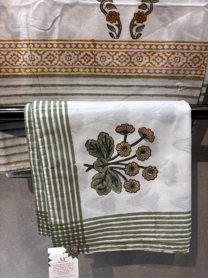 Gulnaar Edit Luxury King Size (108 x 108 Inches) Bedsheet(Green)- 137