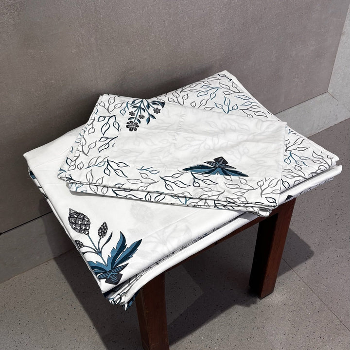 Gulnaar Edit King Size(108 x 108 Inches) Bedsheet (Teal Blue)- 139