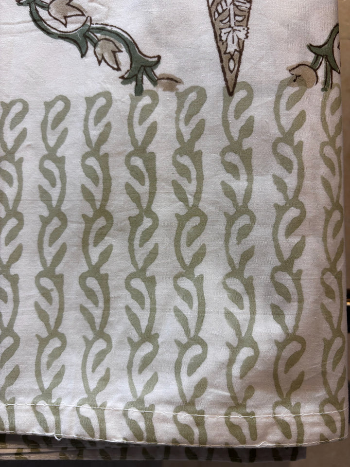 Gulnaar Edit Plus King Size(108 x 108 Inches) Bedsheet (Mint Green)- 140