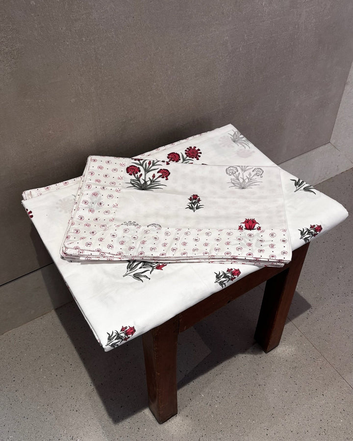 Gulnaar Edit King Size(108 x 108 Inches) Bedsheet (Maroon)-141