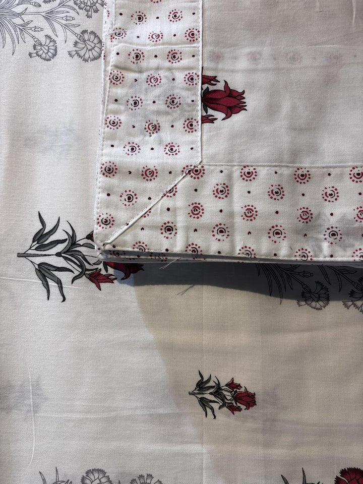 Gulnaar Edit King Size(108 x 108 Inches) Bedsheet (Maroon)-141