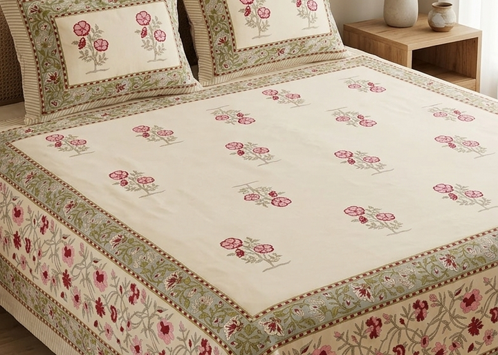 Gulnaar Royale Queen Size(90 x 108 Inches) Bedsheet (Red)- 105
