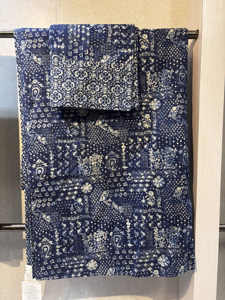 Gulnaar Royale Elite Queen Size (90 x 108 Inches) Bedsheet (Blue)- 108