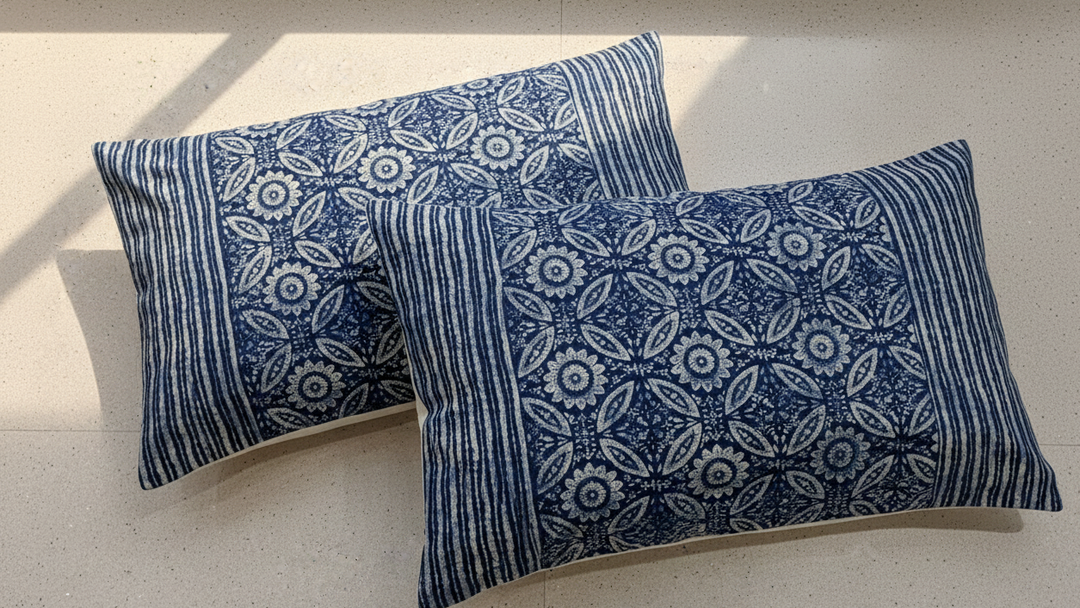 Gulnaar Royale Elite Queen Size (90 x 108 Inches) Bedsheet (Indigo)- 109
