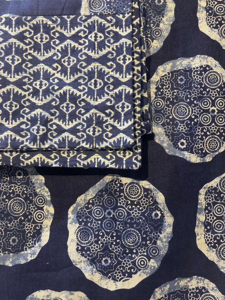 Gulnaar Royale Elite Queen Size (90 x 108 Inches)Indigo Bedsheet (Blue)- 110