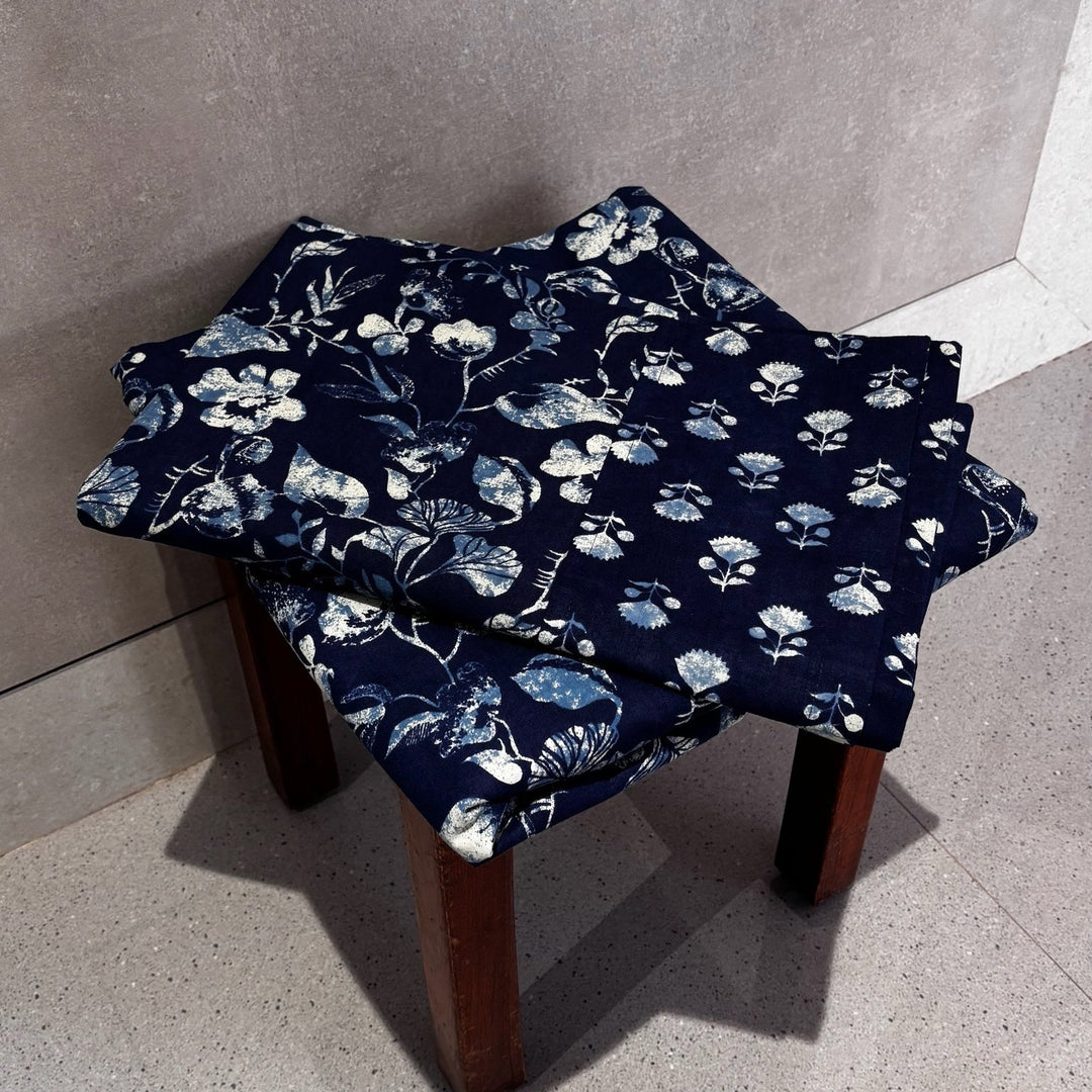 Gulnaar Royale Elite Queen Size (90 x 108 Inches) Bedsheet (Indigo)- 111