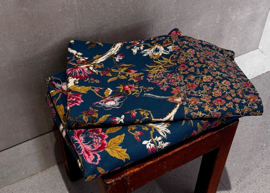 Gulnaar Royale Elite Queen Size(90 x 108 Inches) Bedsheet (Blue)- 123