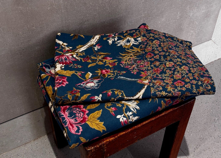Gulnaar Royale Elite Queen Size(90 x 108 Inches) Bedsheet (Blue)- 123