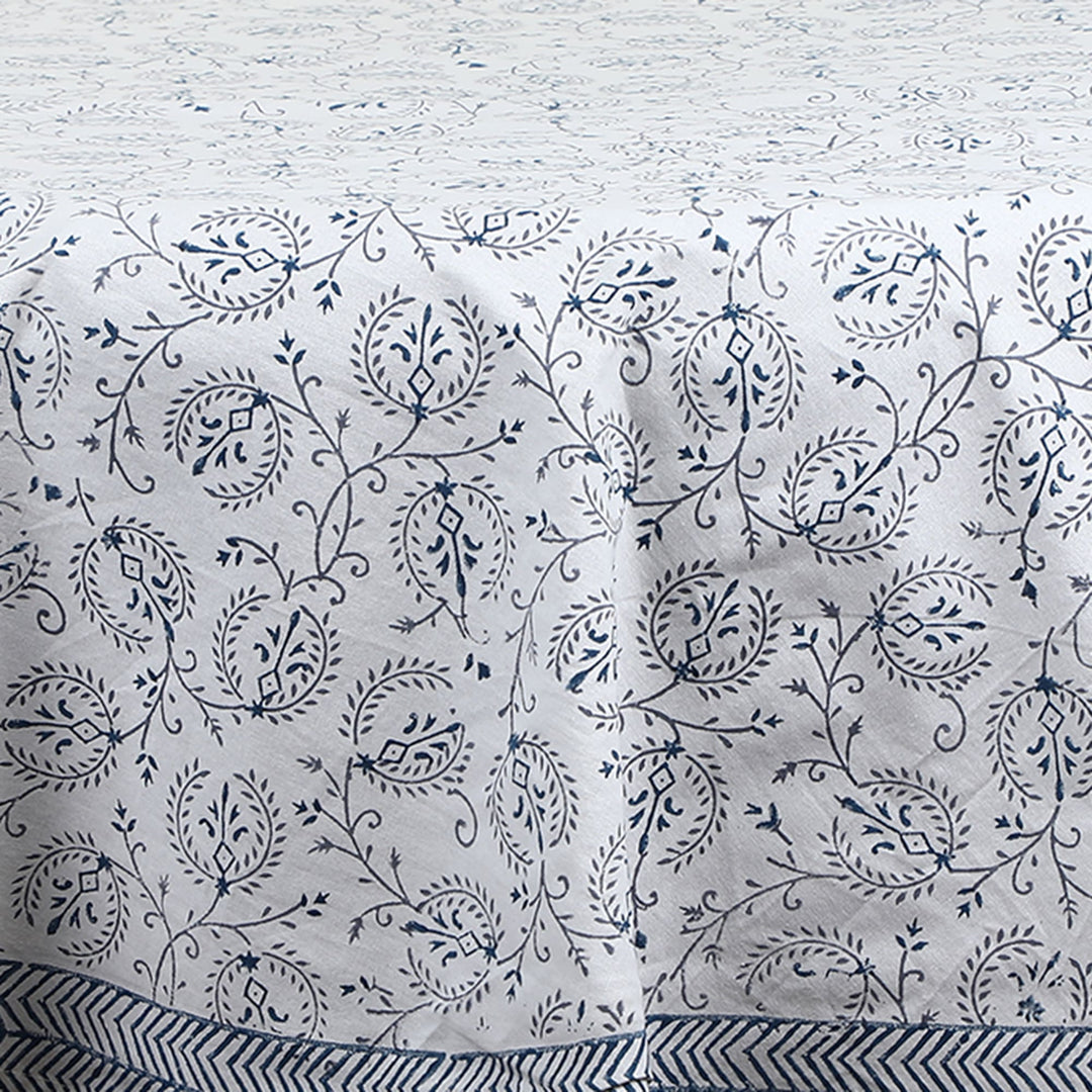 Mughal Trellis 100% Cotton Round Table Cover - 60/72 inches