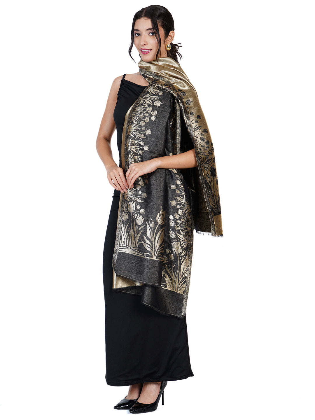 Zari Reversible 100% Fine Wool Shawl-162