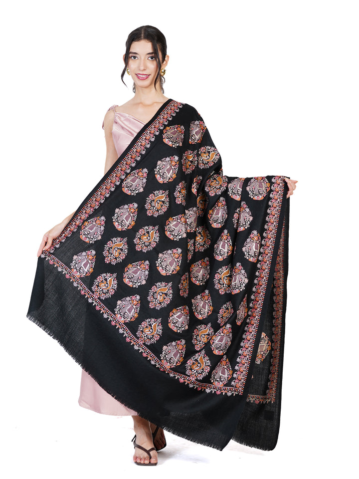 Zari Reversible 100% Fine Wool Shawl-163