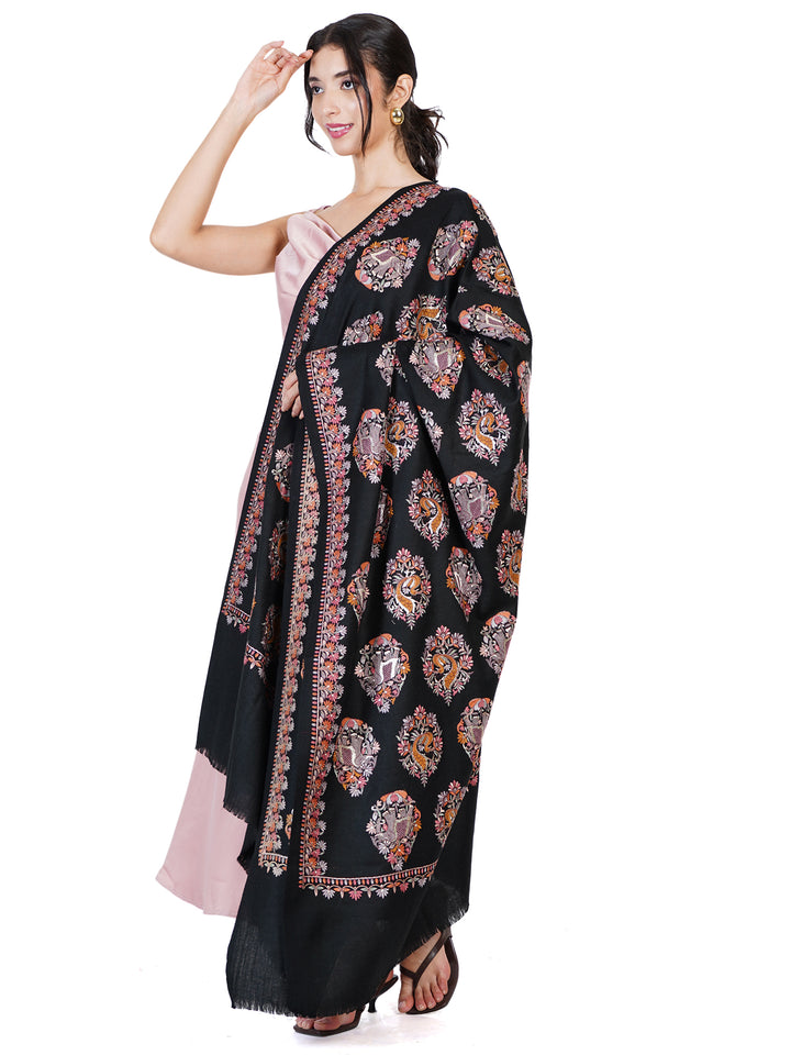 Zari Reversible 100% Fine Wool Shawl-163