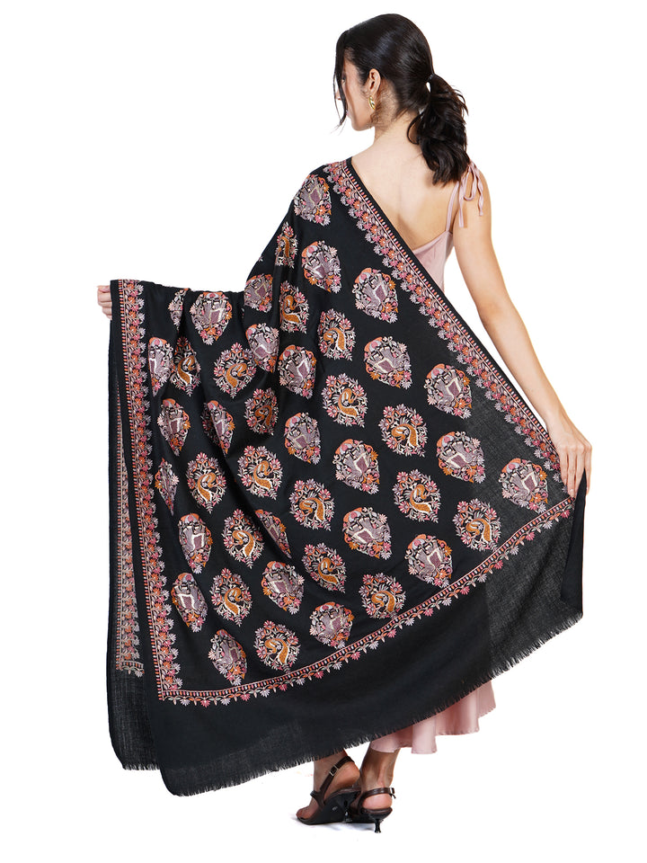 Zari Reversible 100% Fine Wool Shawl-163