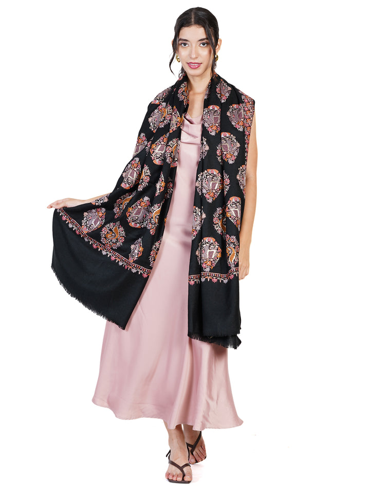 Zari Reversible 100% Fine Wool Shawl-163