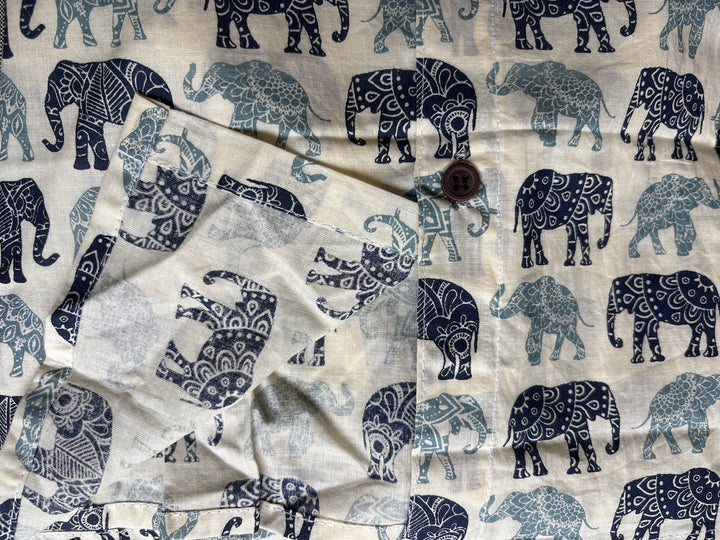 White Handblock Printed 100% Cotton Shirt For Men – Regular Fit - 108