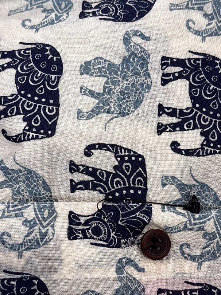 White Handblock Printed 100% Cotton Shirt For Men – Regular Fit - 108