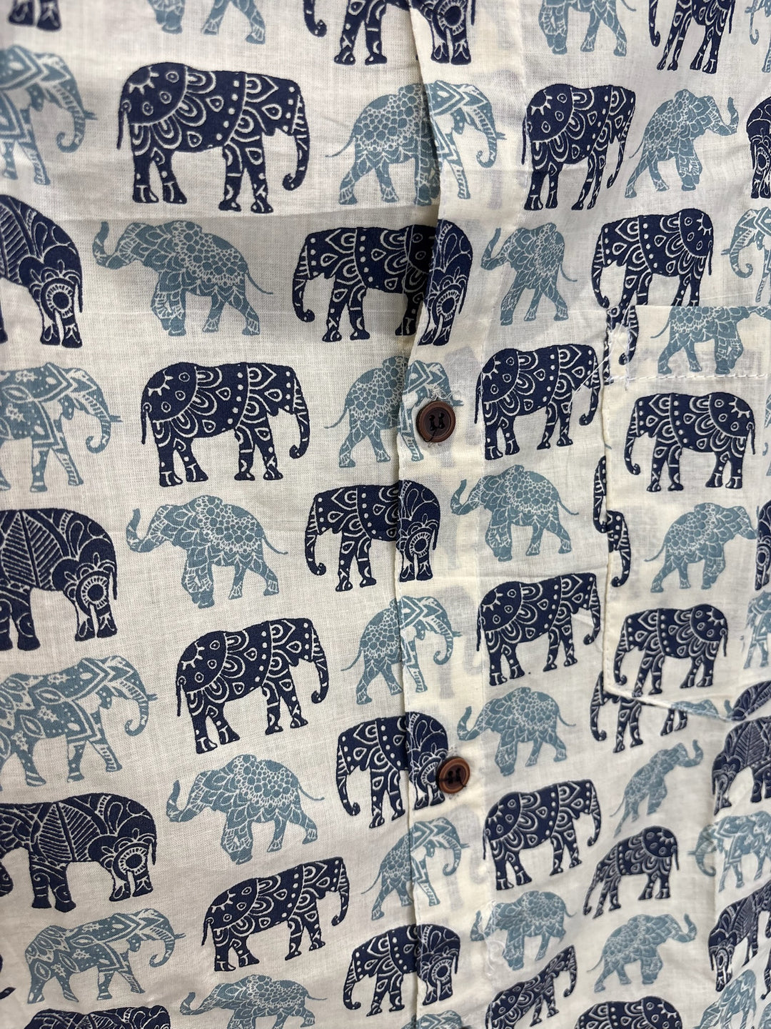 White Handblock Printed 100% Cotton Shirt For Men – Regular Fit - 108