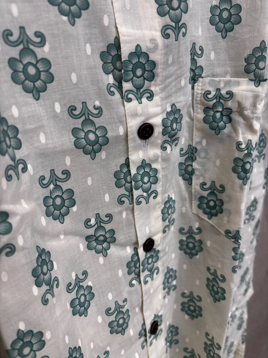 White Handblock Printed 100% Cotton Shirt For Men – Regular Fit - 111