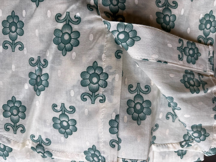 White Handblock Printed 100% Cotton Shirt For Men – Regular Fit - 111