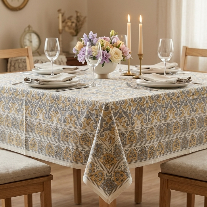 Jaipuri Square Cotton Table Cover - 105(40 x 40 inches)