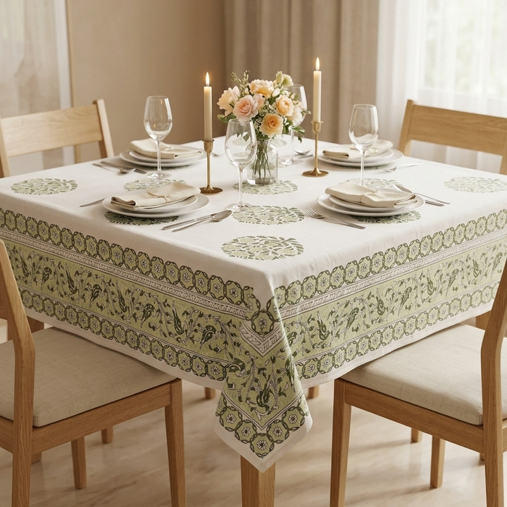 Jaipuri Square Cotton Table Cover(40 X 40 Inches) - 107