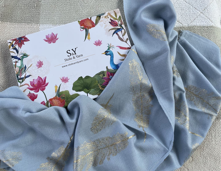 The Ice Blue & Champagne — His & Her Stole Gift Set- 03