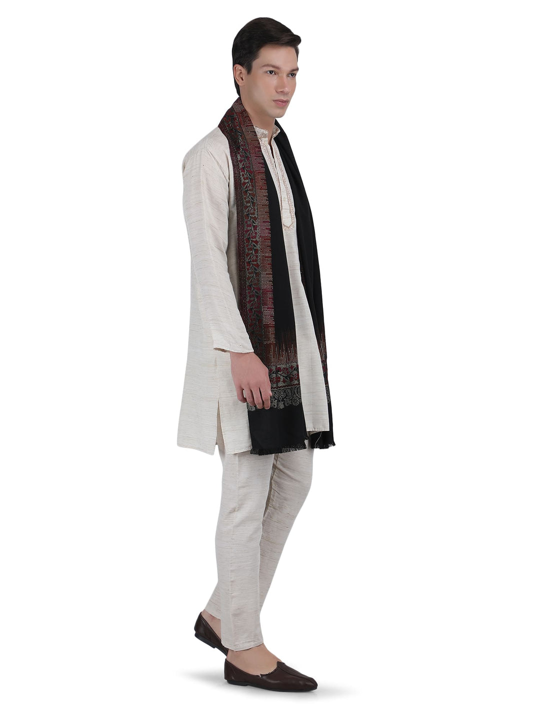 Him/Her Crystal Lines Modal Stole- 283 ( Black)