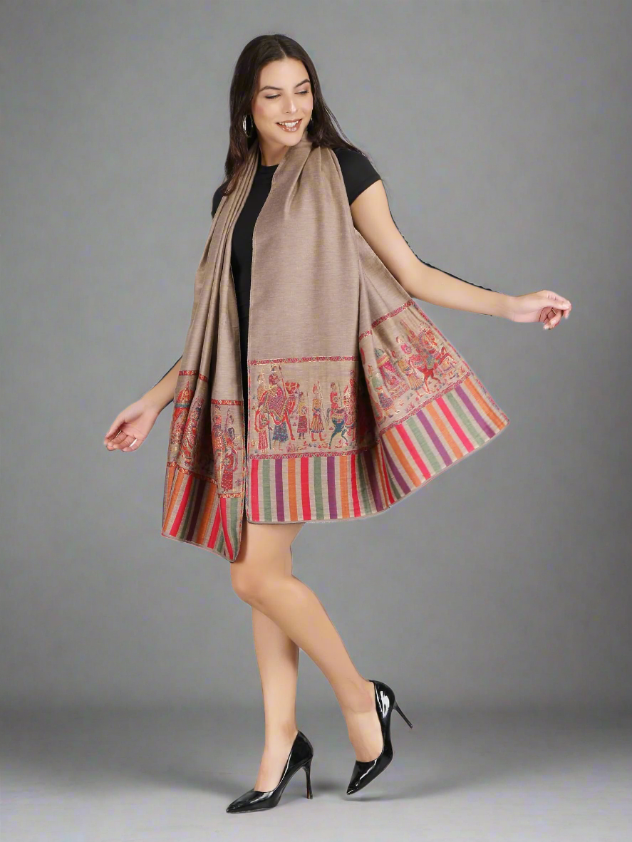 Him/Her Baarat Reversible Fine Wool Stole With Zari Work - 300