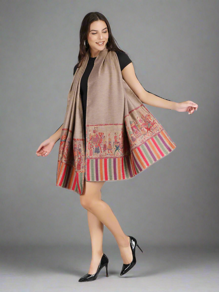 Him/Her Baarat Reversible Fine Wool Stole With Zari Work - 300