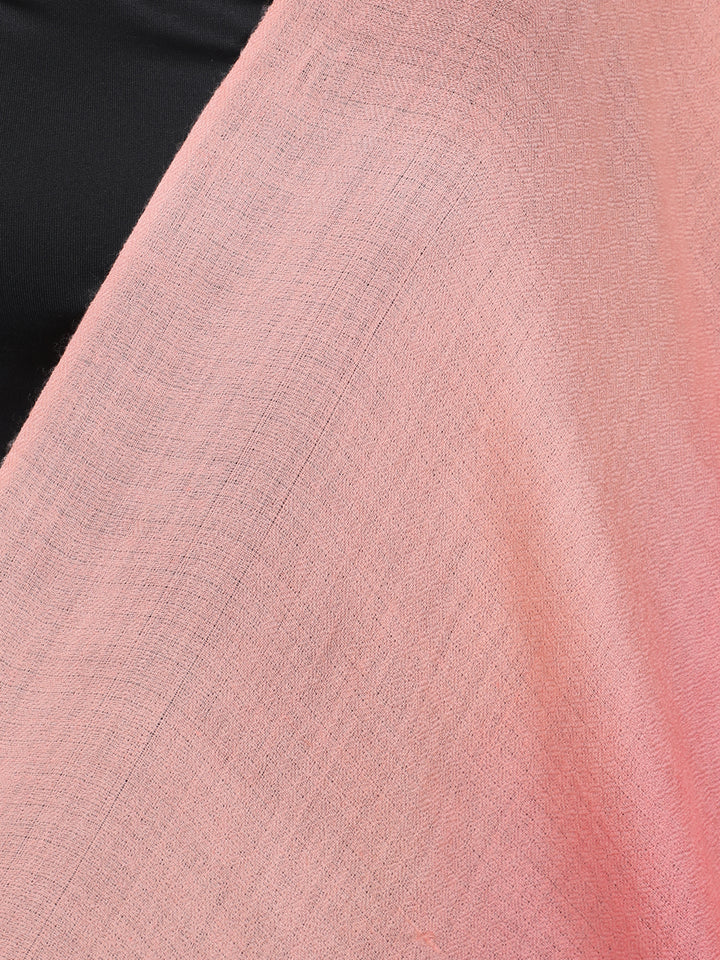 Peach Crimson Ombre 100% Fine Wool Stole- 421