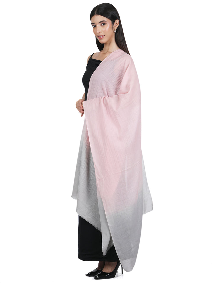 Blush Pink Ombre 100% Fine Wool Stole - 424