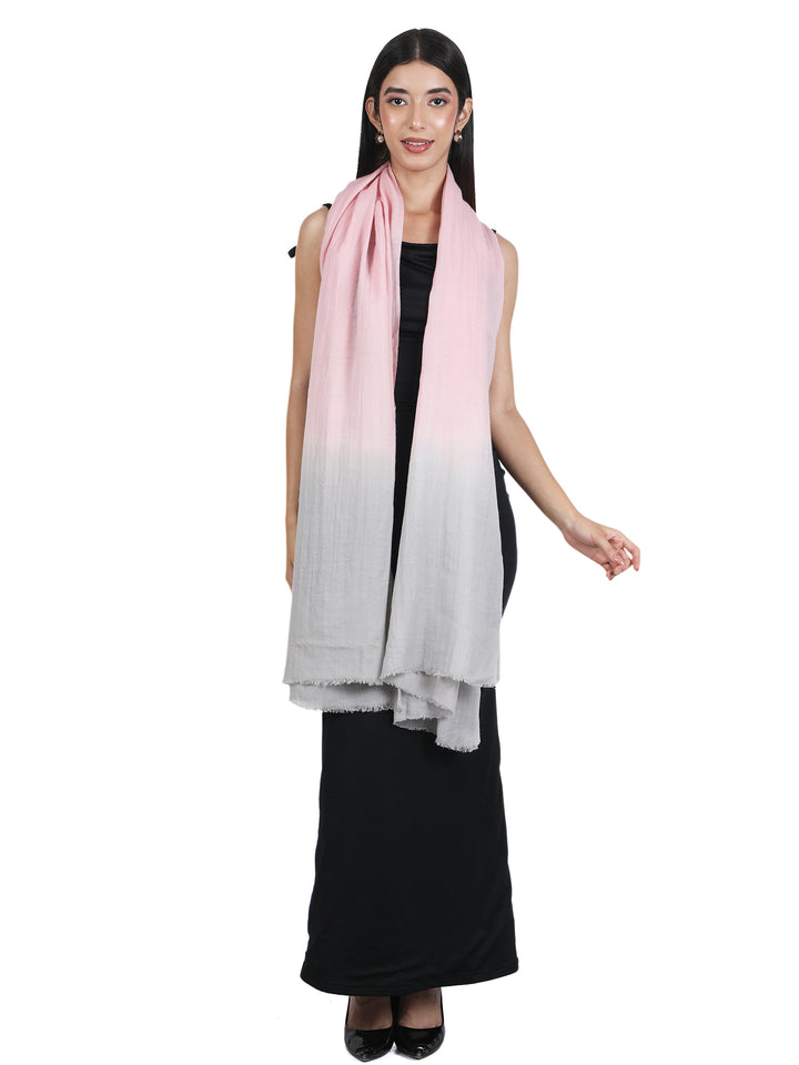 Blush Pink Ombre 100% Fine Wool Stole - 424