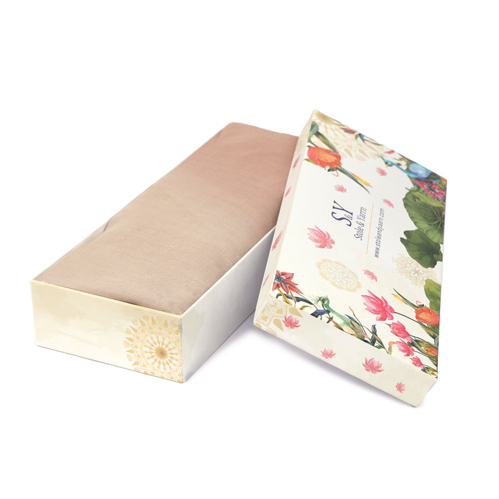 Blush Pink Embroidered Medallion 100% Fine Wool Stole - 430
